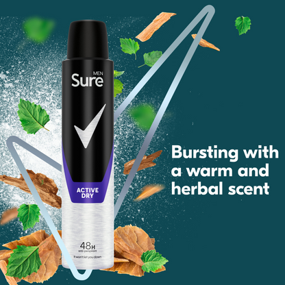 Sure Men Essential Protection 48h Active Dry Anti-Perspirant Deodorant Spray 200ml