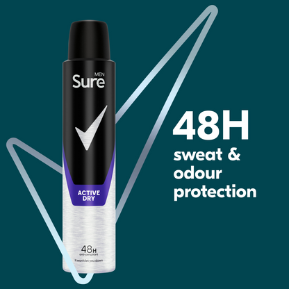 Sure Men Essential Protection 48h Active Dry Anti-Perspirant Deodorant Spray 200ml