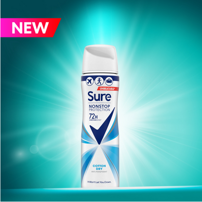 Sure Nonstop Protection 72h Cotton Dry Anti-Perspirant Deodorant Spray 75ml