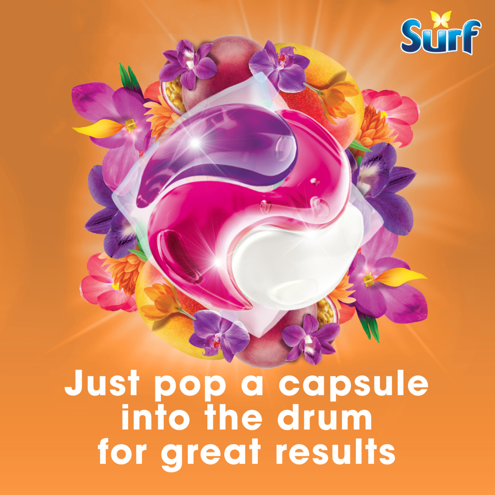 Surf Passion Bloom 3-In-1 Laundry Washing Detergent Capsules 26 Washes