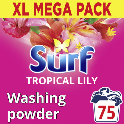 Surf Tropical Lily Powder Laundry Washing Detergent 75 Washes 3750g