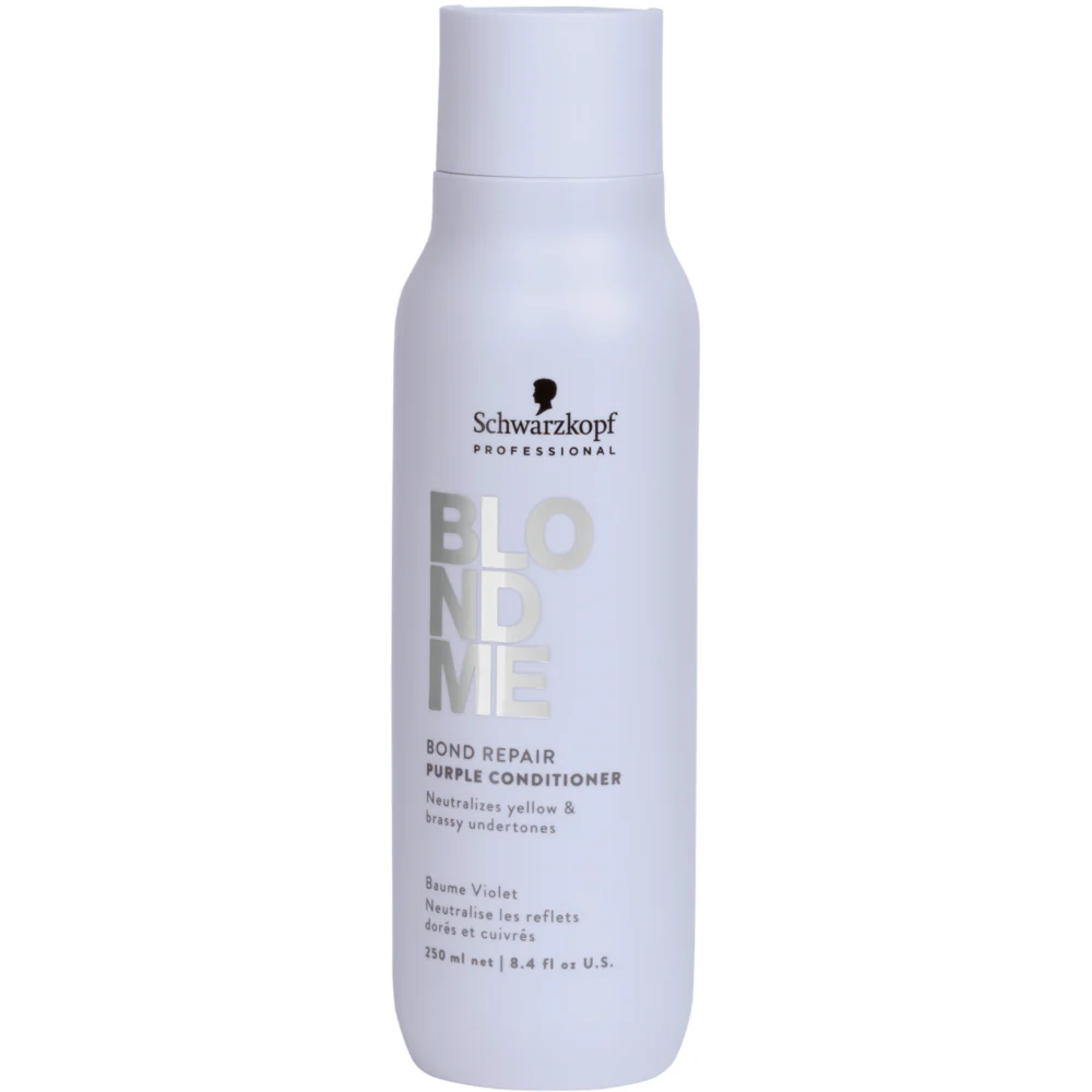 Schwarzkopf Professional BlondMe Bond Repair Brightening Shampoo 300ml & Purple Conditioner 250ml Twin
