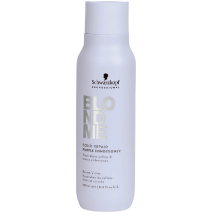 Schwarzkopf Professional BlondMe Bond Repair Brightening Shampoo 300ml & Purple Conditioner 250ml Twin