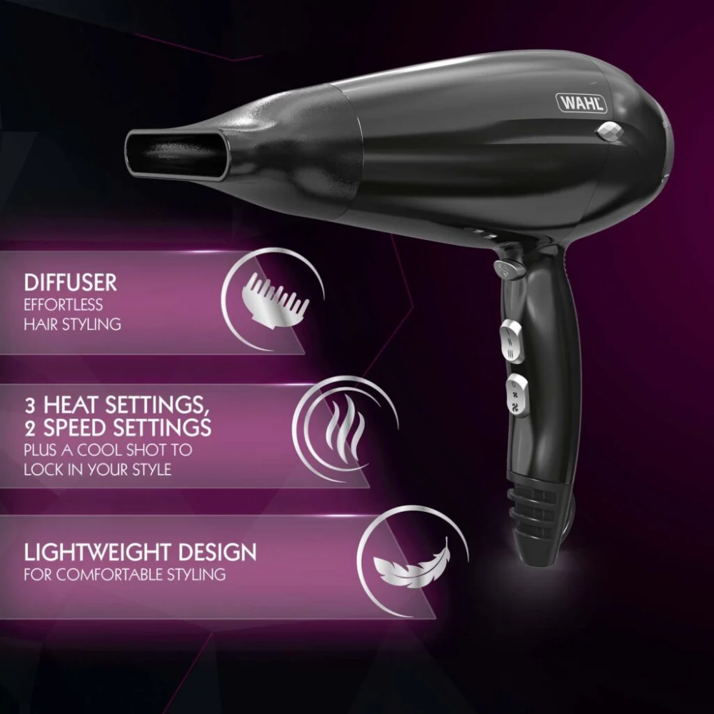 Wahl Power Shine Hair Dryer 2000W Black