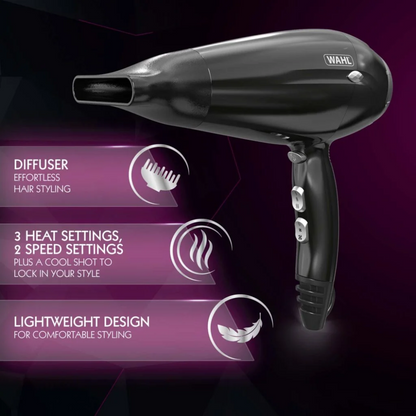Wahl Power Shine Hair Dryer 2000W Black