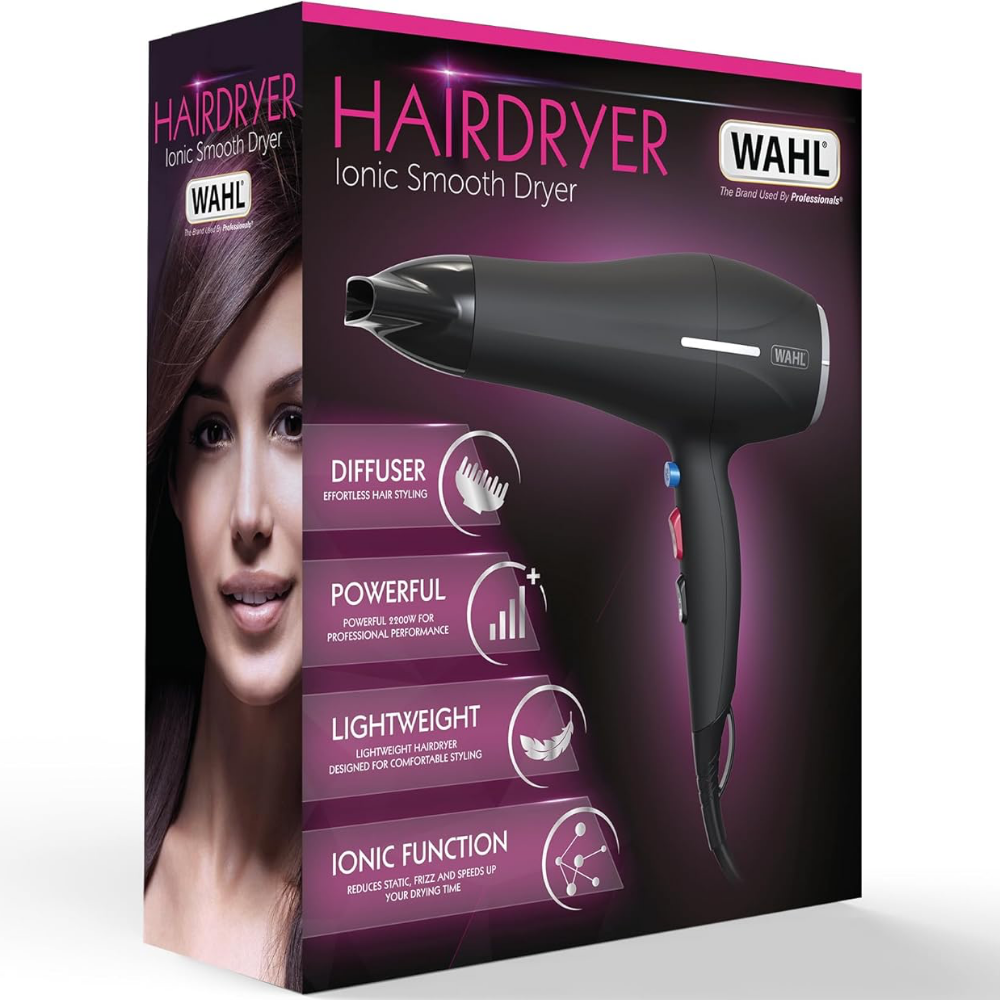 Wahl Ionic Smooth Hair Dryer 2200W Black