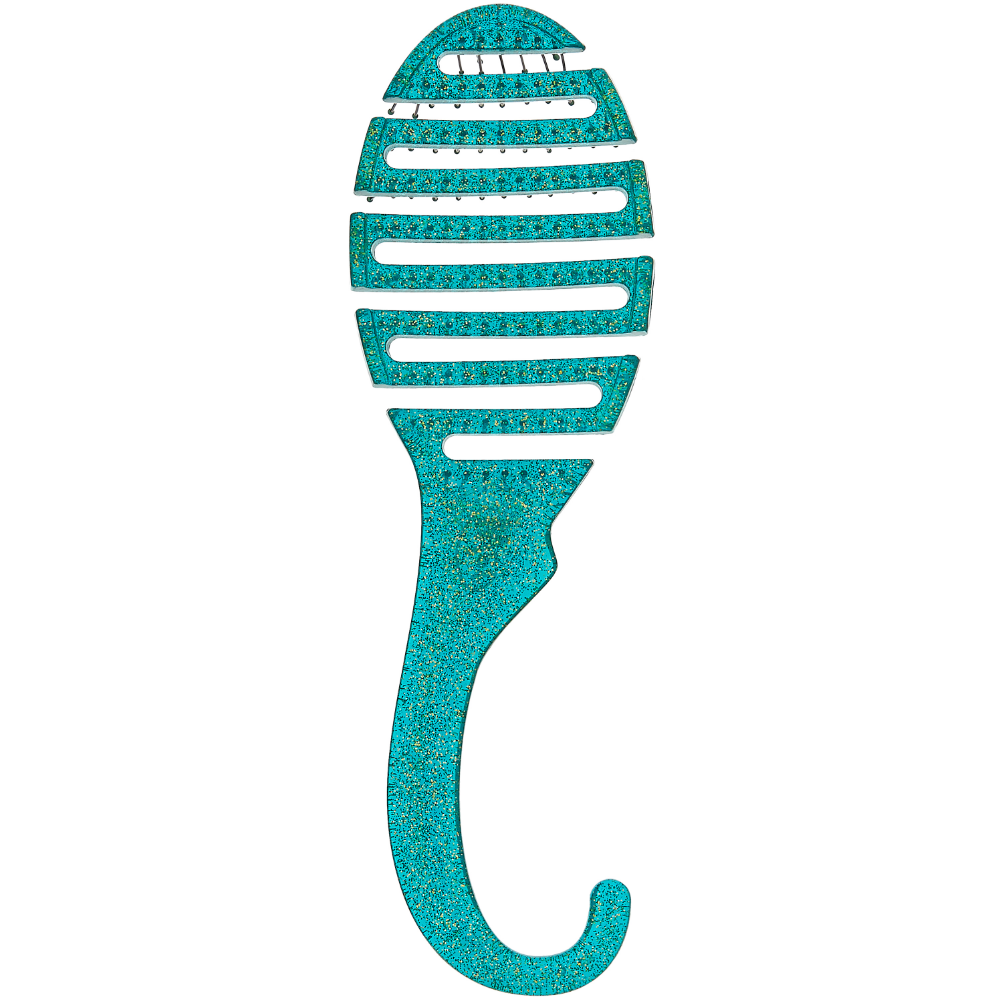 Wet Brush Shower Detangler Brush Glitter Teal