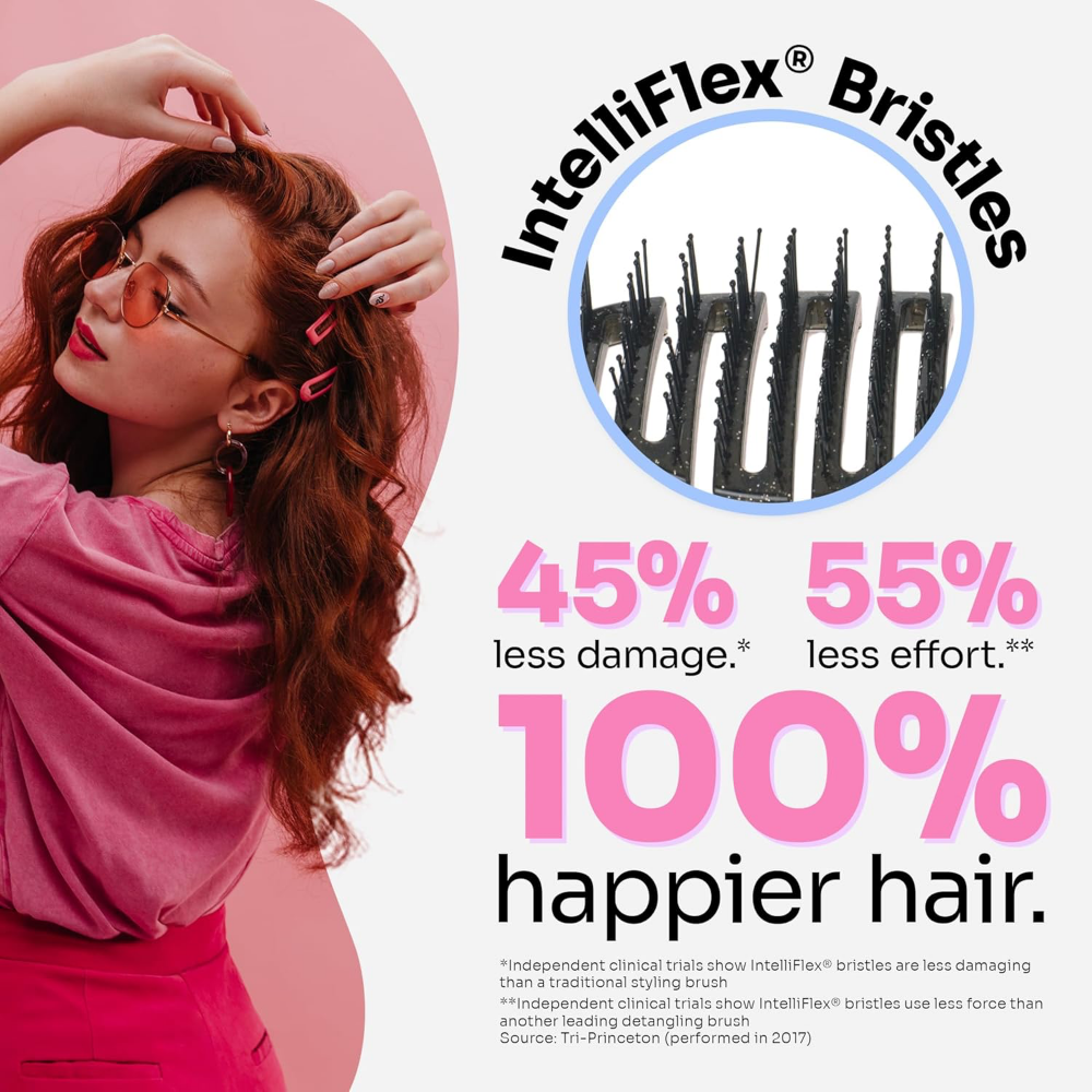 Wet Brush Shower Detangler Brush Glitter Black