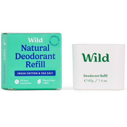 Wild Fresh Cotton & Sea Salt Sensitive Deodorant Refill 40g