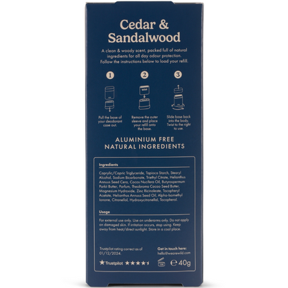 Wild Sandalwood & Cedar Deodorant Starter Pack