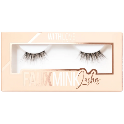 With Love Cosmetics Faux Mink Half Strip Lash Fifty-Fifty Black
