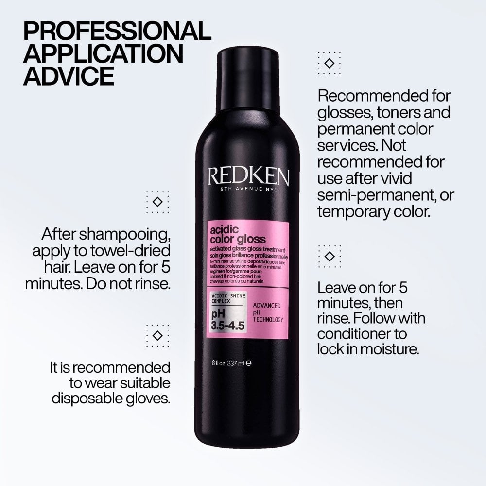 Redken Acidic Colour Gloss Shampoo 300ml, Gloss Treatment 237ml & Conditioner 300ml Trio