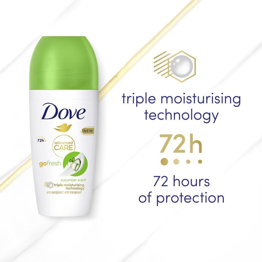 Dove Advanced Care 72h Go Fresh Cucumber Anti-Perspirant Deodorant Roll-On 50ml