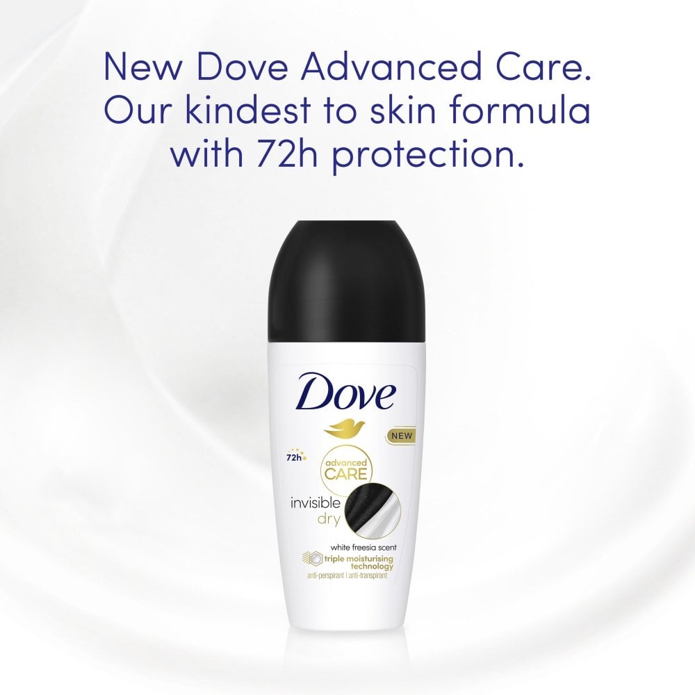Dove Advanced Care 72h Invisible Dry White Freesia Anti-Perspirant Deodorant Roll-On 50ml