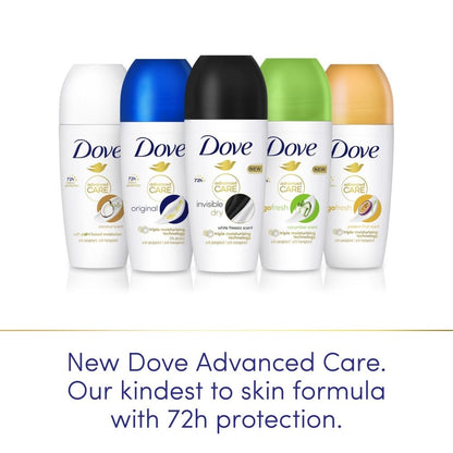 Dove Advanced Care 72h Invisible Dry White Freesia Anti-Perspirant Deodorant Roll-On 50ml