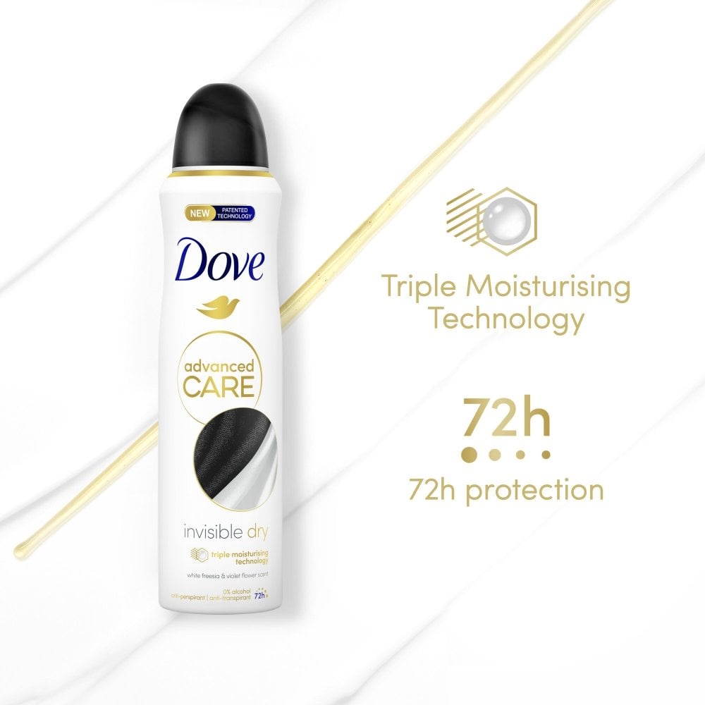 Dove Advanced Care 72h Invisible Dry White Freesia & Violet Flower Anti-Perspirant Deodorant Spray 200ml