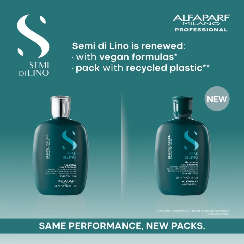 Alfaparf Milano Semi Di Lino Reconstruction Reparative Shampoo 250ml & Mask 200ml Twin