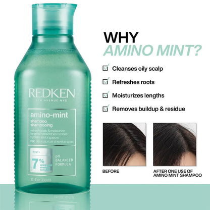 Redken Amino-Mint Scalp Refresh Shampoo for Oily Scalps 300ml