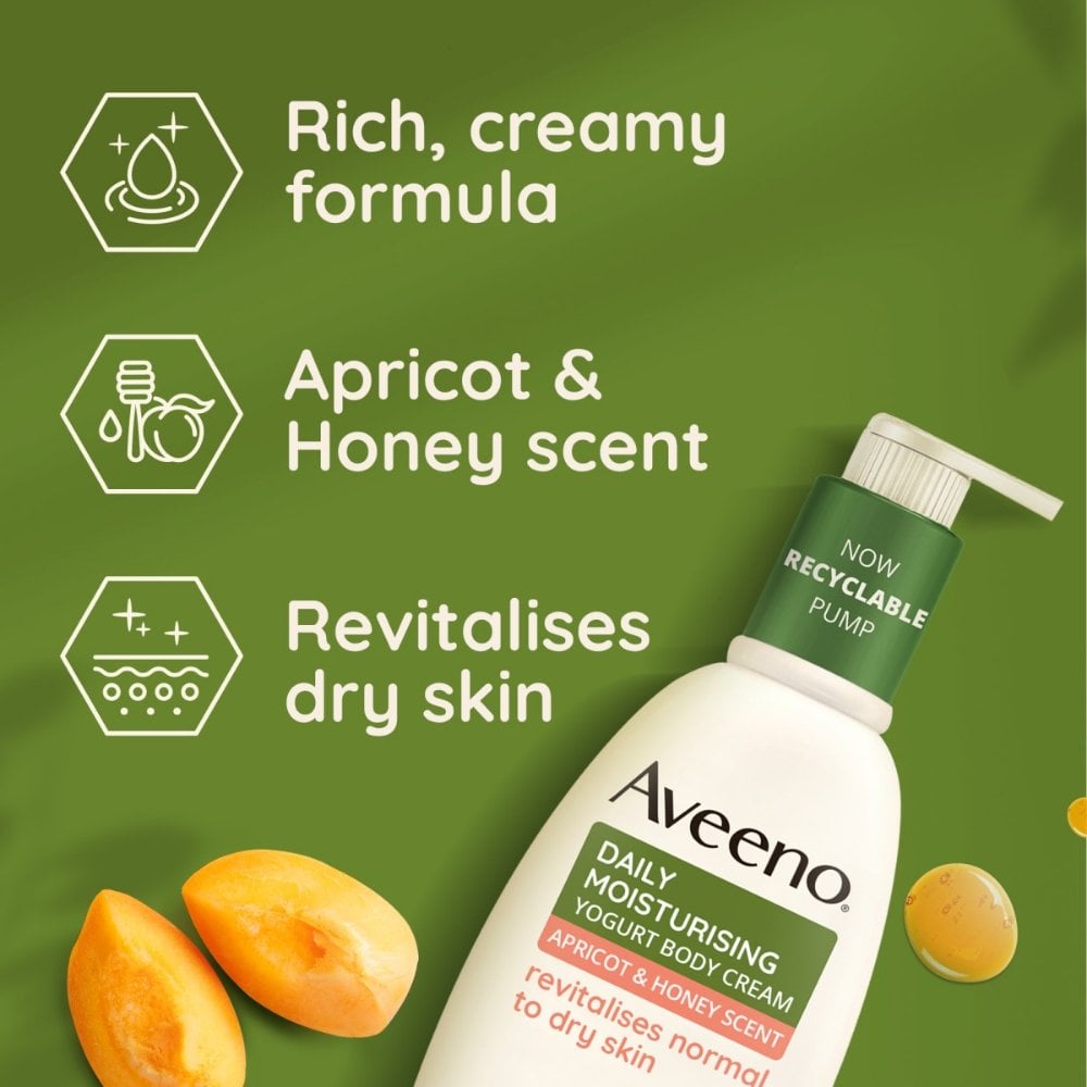 Aveeno Daily Moisturising Yogurt Body Cream Apricot & Honey Scent 300ml
