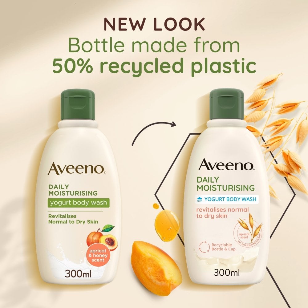 Aveeno Daily Moisturising Yogurt Body Wash Apricot & Honey 300ml
