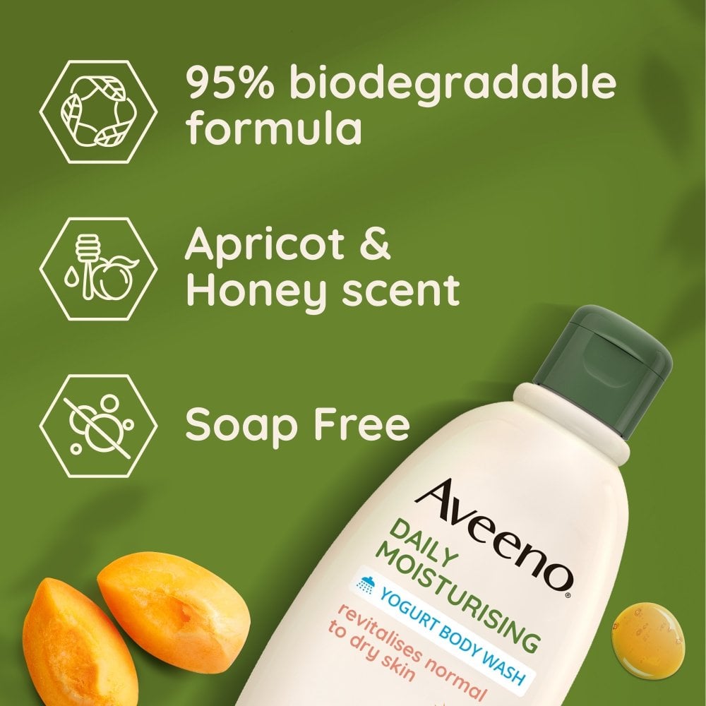 Aveeno Daily Moisturising Yogurt Body Wash Apricot & Honey 300ml