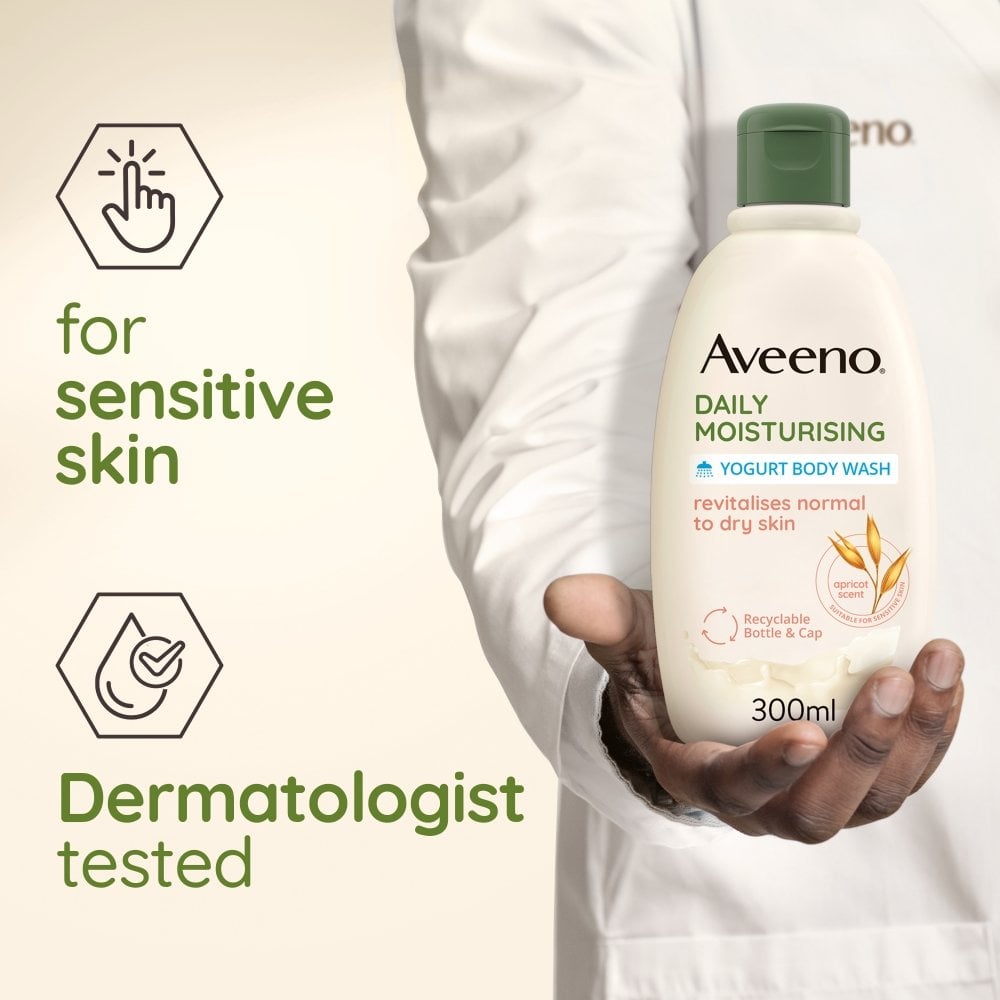 Aveeno Daily Moisturising Yogurt Body Wash Apricot & Honey 300ml