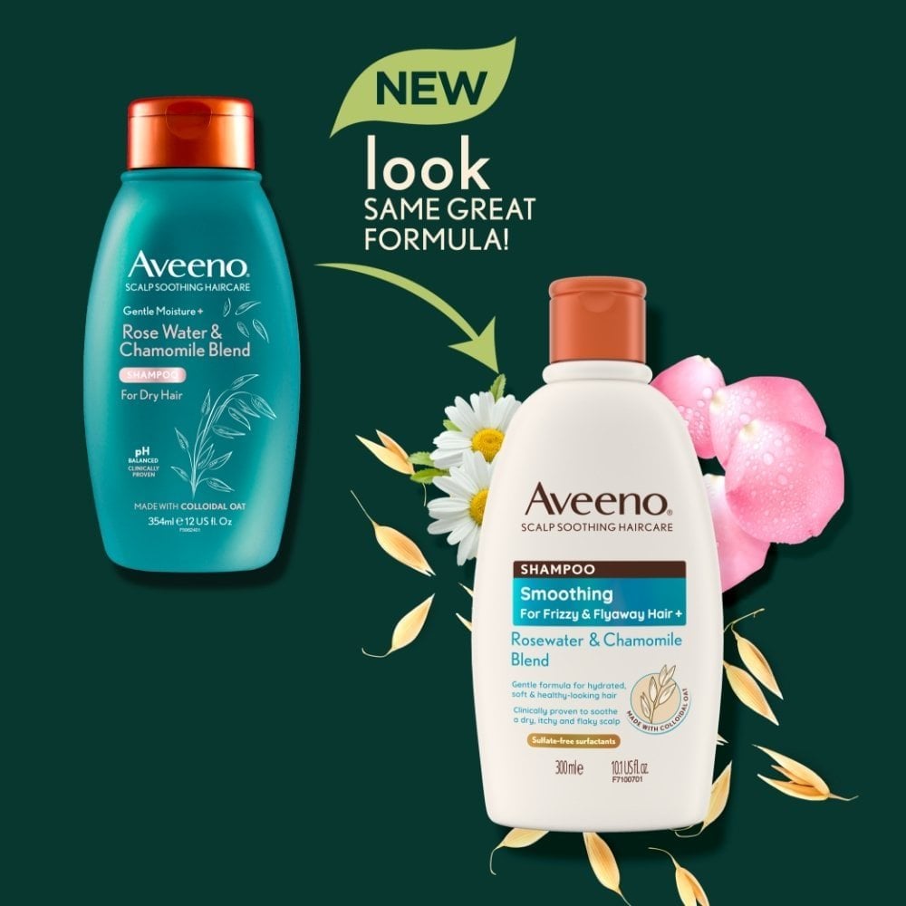 Aveeno Smoothing+ Rose Water & Chamomile Blend Shampoo & Conditioner Twin 2 x 300ml