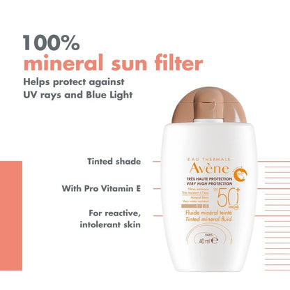 Avene Very High Protection Tinted Mineral Fluid SPF50+ 40ml