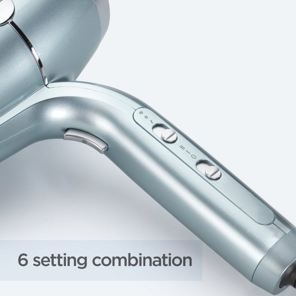 BaByliss Hydro Fusion Anti-Frizz 2100 Hair Dryer Ice 5573U