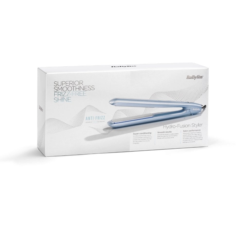 BaByliss Hydro Fusion Anti-Frizz Hair Straightener Ice 2573U