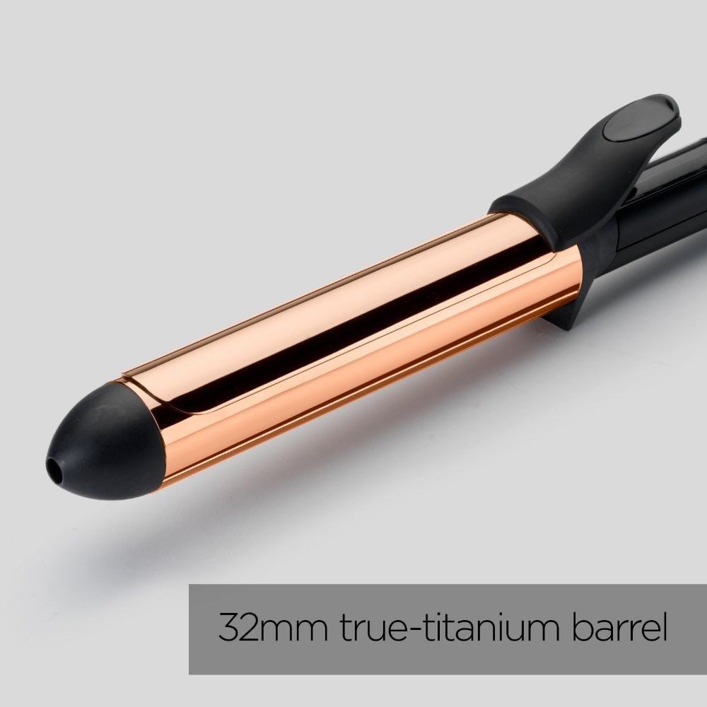 BaByliss Titanium Brilliance Curls Tong 32mm Rose Gold 2357U