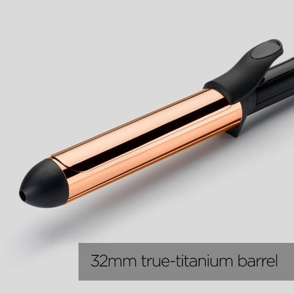 BaByliss Titanium Brilliance Curls Tong 32mm Rose Gold 2357U