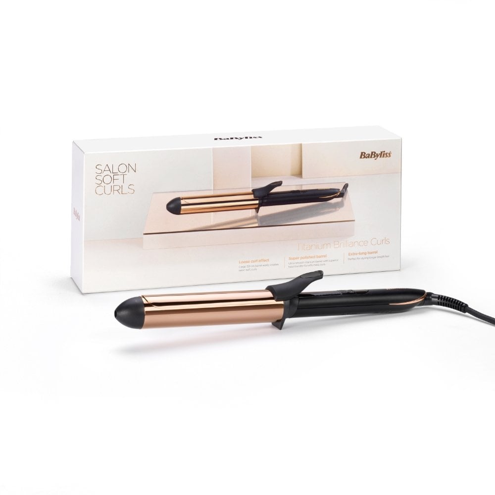 BaByliss Titanium Brilliance Curls Tong 32mm Rose Gold 2357U