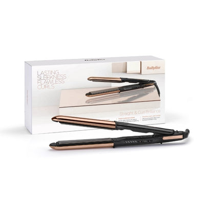 BaByliss Titanium Brilliance Straight & Curl Hair Straightener Rose Gold 2481U