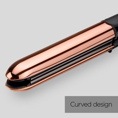 BaByliss Titanium Brilliance Straight & Curl Hair Straightener Rose Gold 2481U