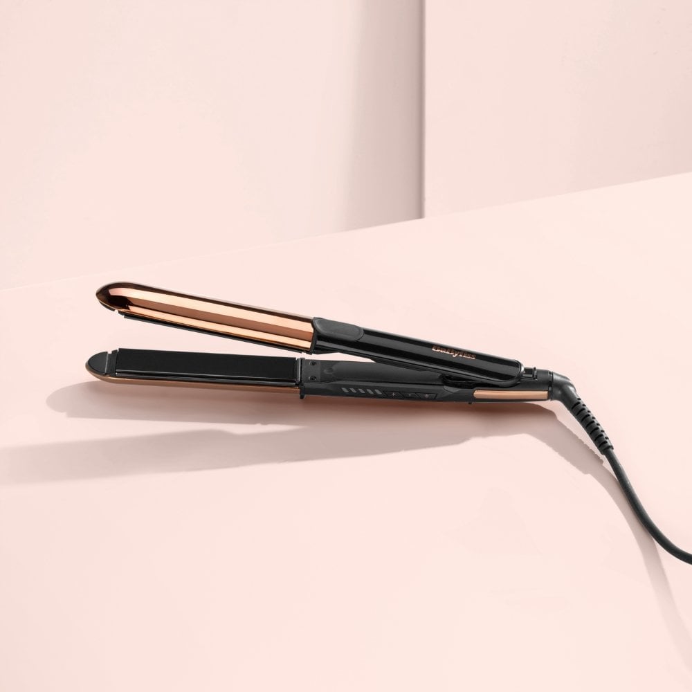 BaByliss Titanium Brilliance Straight & Curl Hair Straightener Rose Gold 2481U