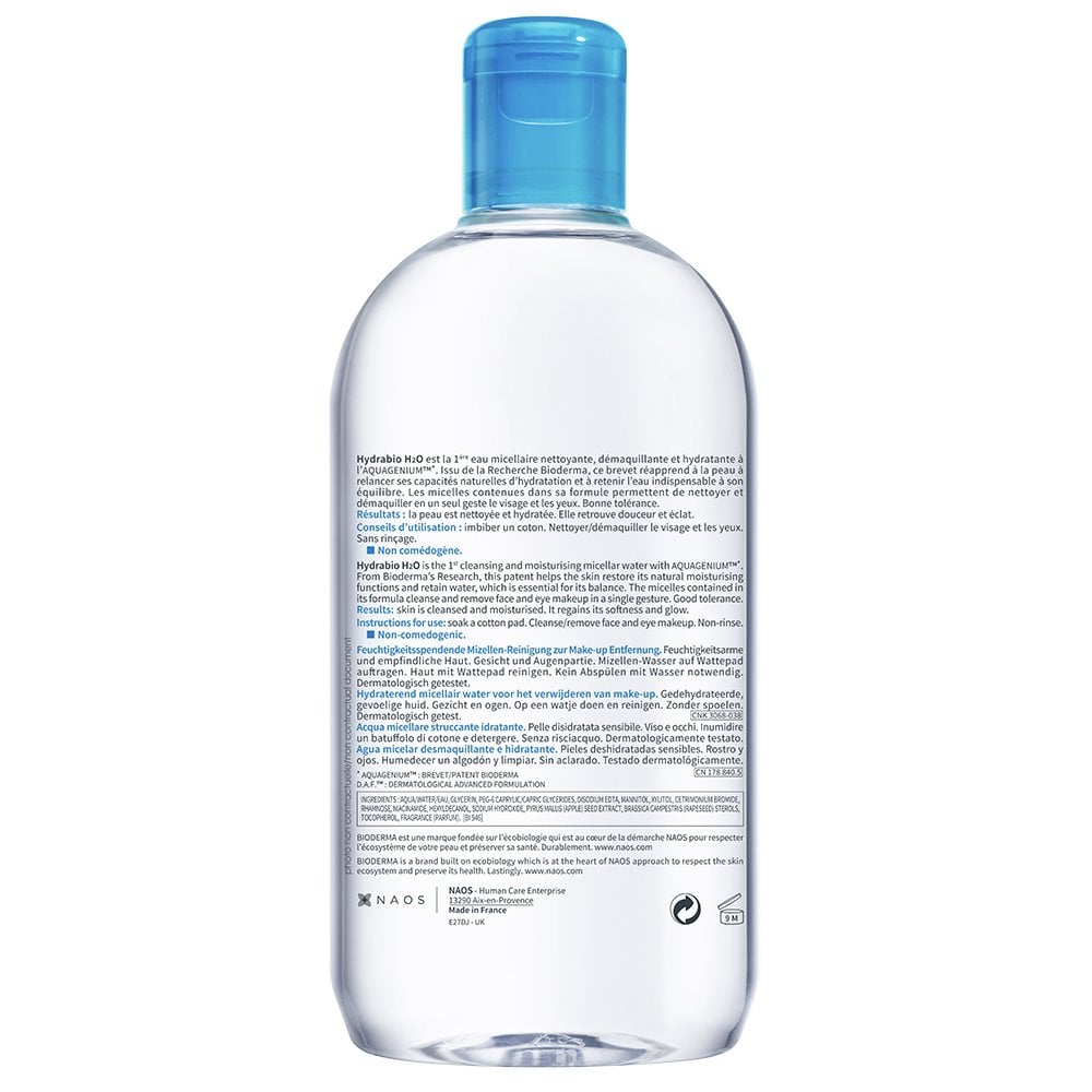 Bioderma Hydrabio H2O Moisturising Micellar Makeup Removing Cleanser 500ml