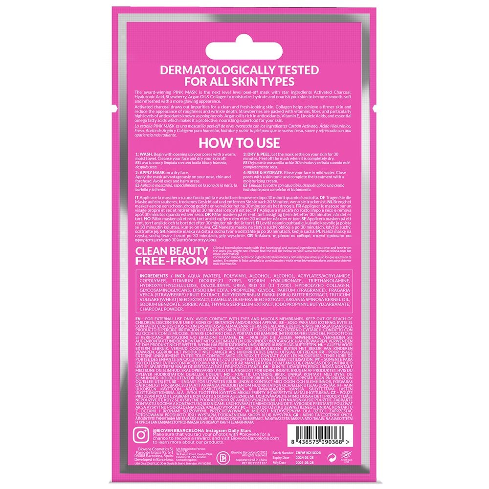 Biovene Pink Mask Glowing Complexion Peel Off Treatment 12.5ml