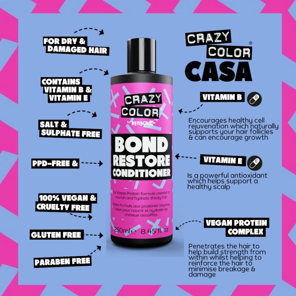 Crazy Colour Bond Restore Conditioner with Vegan Proteins 250ml
