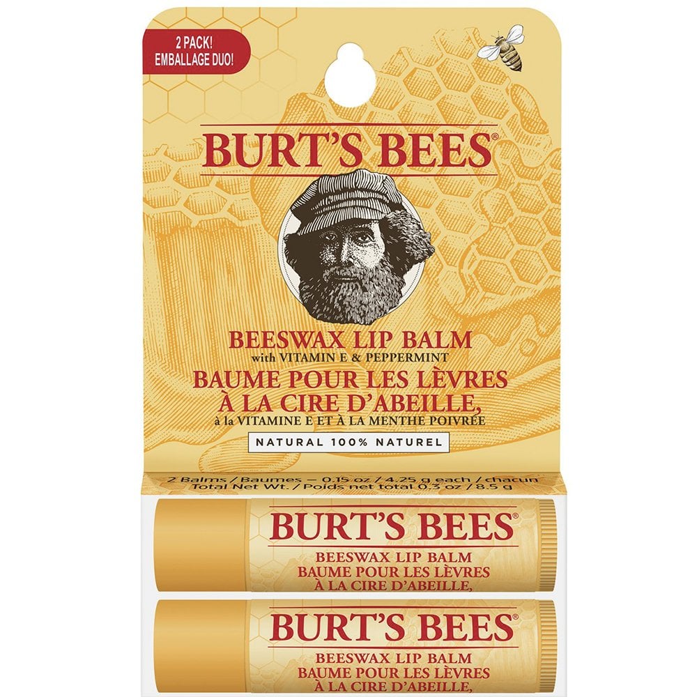 Burt's Bees Lip Balm Tube Beeswax Blister Duo Pack