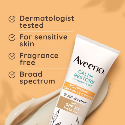 Aveeno Calm Restore+ Sheer Tint Nourishing Daily Moisturiser SPF30 50ml