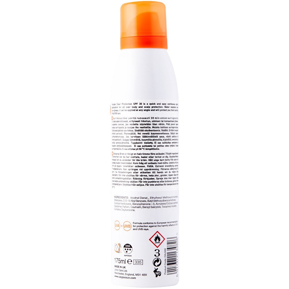 Calypso Clear Protection Continuous Dry Mist Spray SPF30 175ml