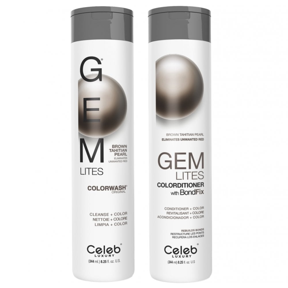 Celeb Luxury Gem Lites Color Wash Original Brown Tahitian Pearl & Colorditioner Twin 2 x 244ml