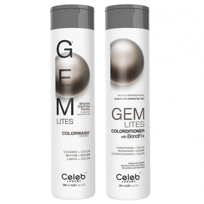 Celeb Luxury Gem Lites Color Wash Original Brown Tahitian Pearl & Colorditioner Twin 2 x 244ml