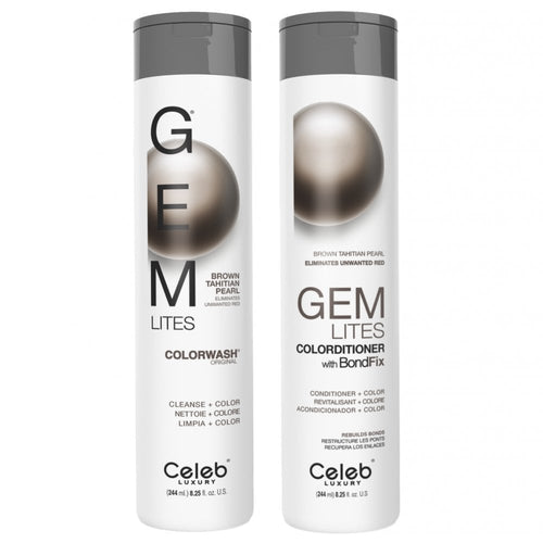 Celeb Luxury Gem Lites Color Wash Original Brown Tahitian Pearl & Colorditioner Twin 2 x 244ml