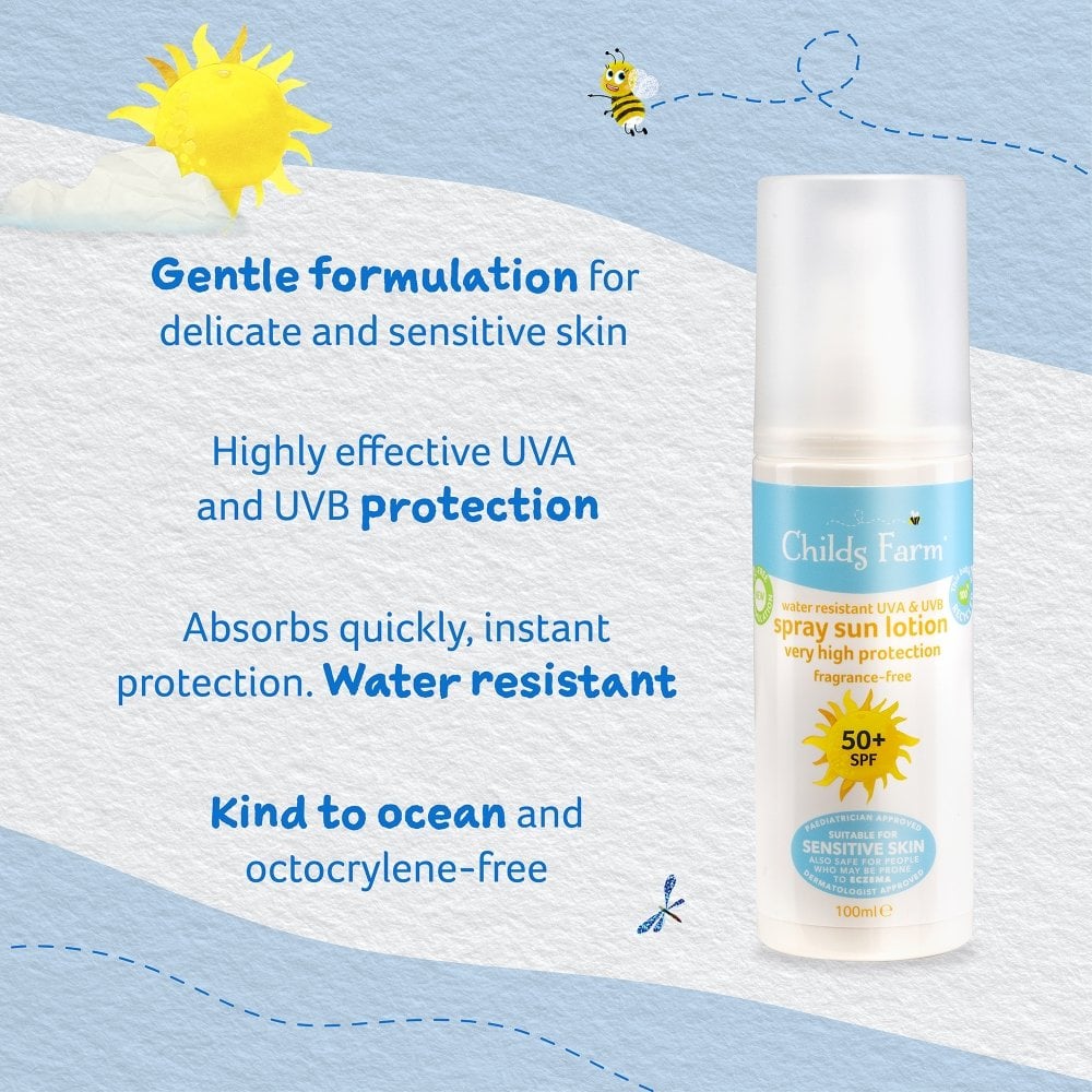 Childs Farm Sun Lotion Spray Sunscreen SPF50+ 100ml