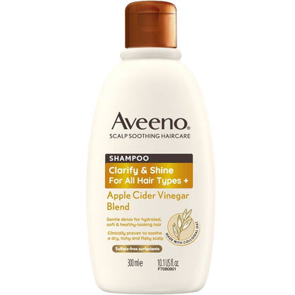 Aveeno Clarify and Shine+ Apple Cider Vinegar Blend Shampoo 300ml