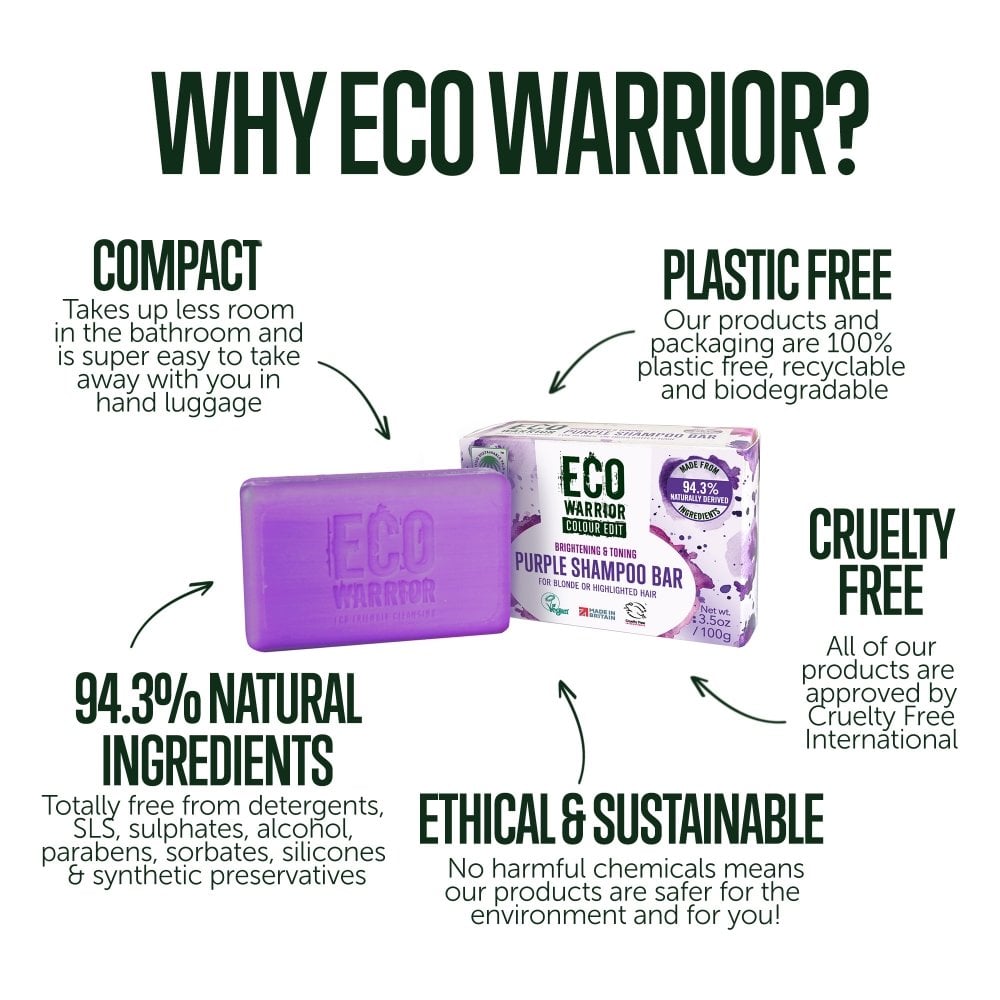 Eco Warrior Colour Edit Purple Hair Shampoo Bar 100g