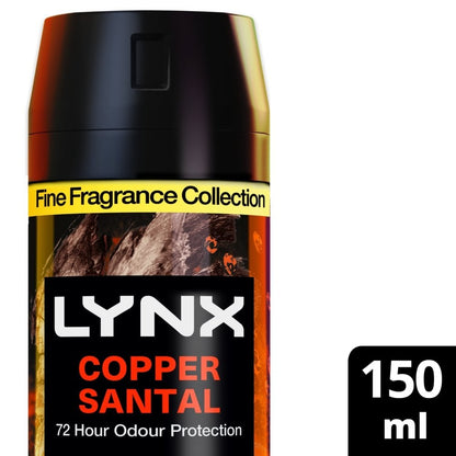 Lynx Fine Fragrance 72h Copper Santal Brown Sugar & Pepper Premium Deodorant Body Spray 150ml