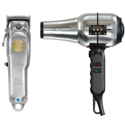 Wahl Professional Cordless Senior Metal Edition Clipper & Wahl Professional Barbers Dryer Duo
